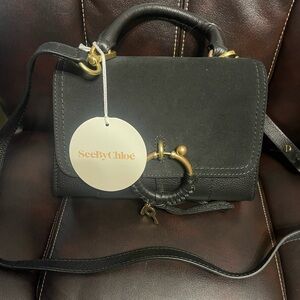 See By Chloe Joan Black Leather Crossbody Bag